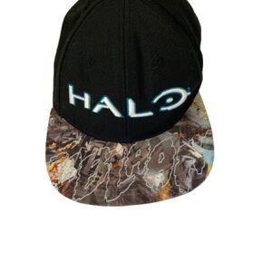 Halo Black Cap with Multicolor Brim Original by Microsoft Corporation